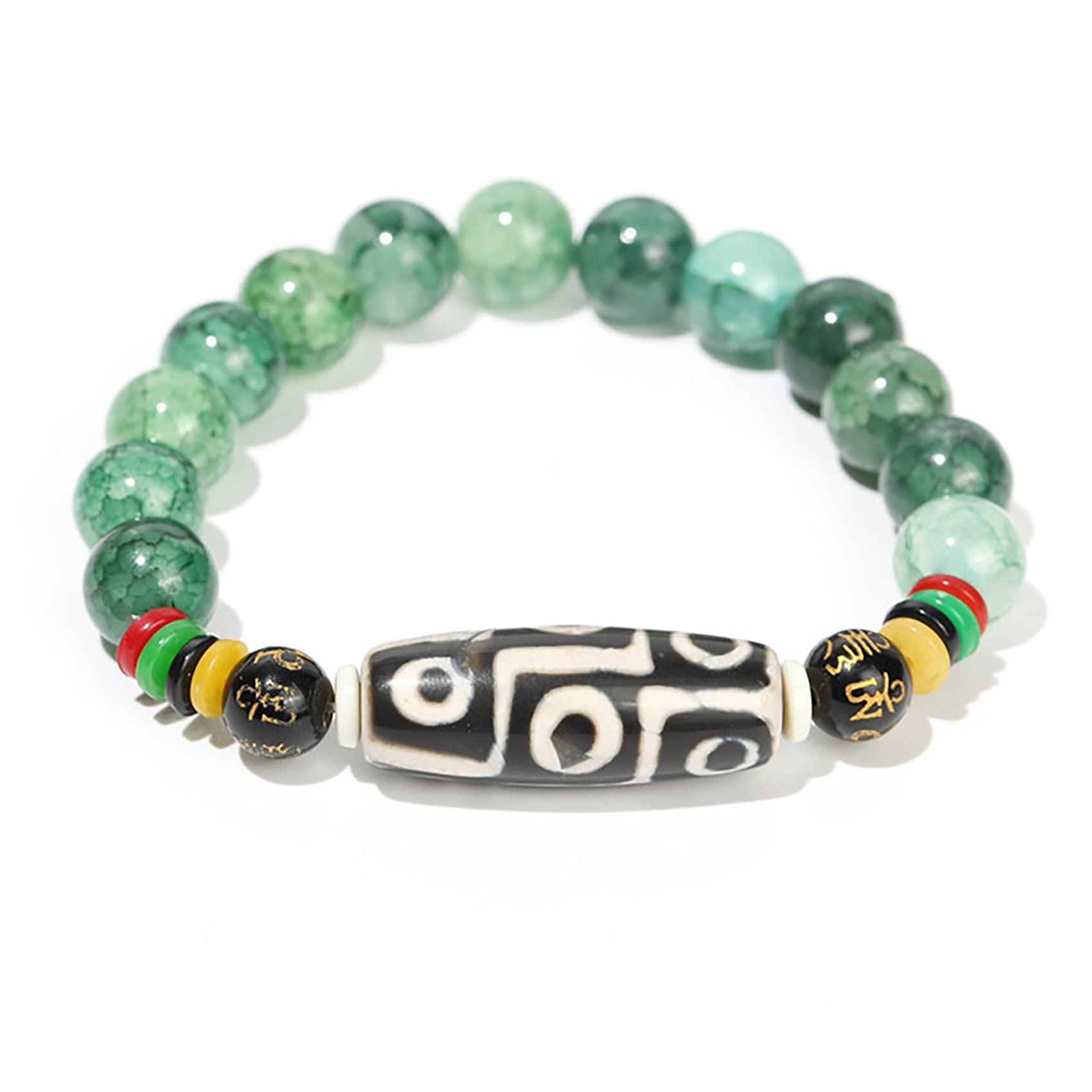 Natürliches Kristallarmband, Achat-Abakus-Armband, Edelsteine, neun Augen, Dzi-Perlen, Gott, Amulett, Chakra, Heilstein, Geld anziehen, Wohlstand, Unisex