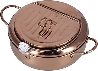 Naczynia kuchenne, garnek do smażenia ze stali nierdzewnej Frytownica kuchenna do domu dla restauracji dla hotelu(Różowe złoto)