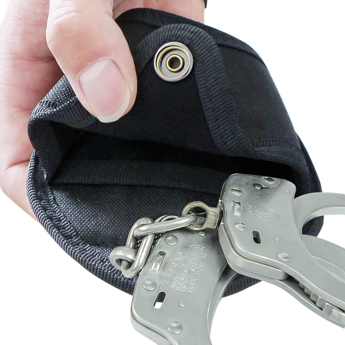 Goabroa 2 Pack Handcuff Case, Nylon Open Top Handcuff Holder Pouch Fits Chain Hinged Cuff