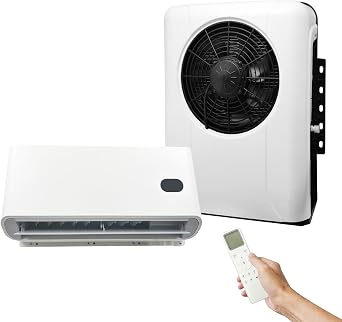 12V Truck Air Conditioner Ultra Quiet 12 Volt DC Mini Split AC Unit for Cooling Electric Air Conditioner with Low Noise for Semi Truck Camper Trailer Excavator