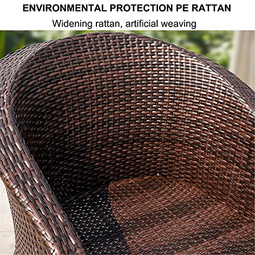 Zjdu 3-Piece Patio Bistro Set,Weave Conservatory Sofa Table And Chairs Set,With Two Chairs And One Coffee Table,Outdoor Furniture Wicker Set, For Garden Backyard Outdoor Patio Use,Coffee #TOP24
