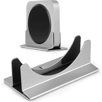 Mac Mini Stand Aluminium Vertical Holder Desk Holder Compatible with Laptop and Mini PC Adjustable Slot Width 10-52 mm 2005-2023