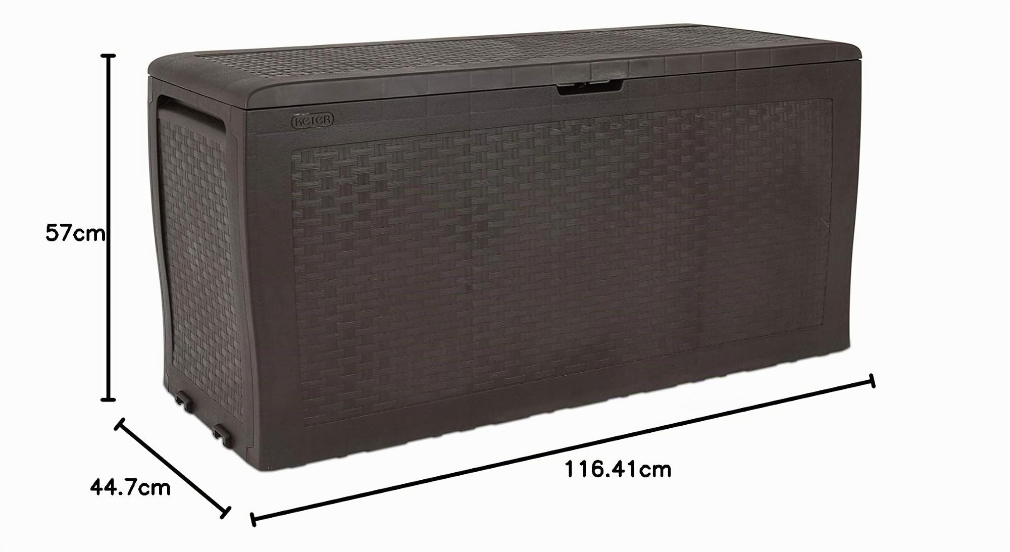 Keter Baúl Samoa 270L, Acabado Efecto Madera, marrón, 116,7 x 44,7 x 57 cm