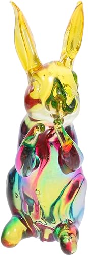 FOMIYES Figura de conejo de cristal figura coleccionable de animal linda figura del año del conejo decoración del zodiaco estatua de conejo de