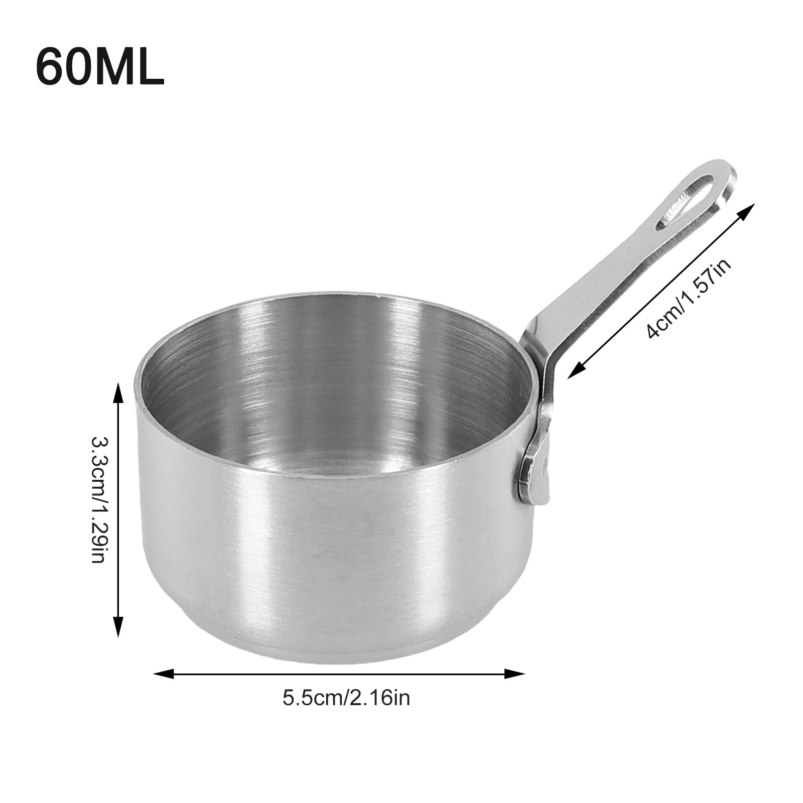 Mini Sauce Pan, Stainless Steel Sauce Pan Chocolate Melting Pot Mini Butter Coffee Milk Warmer Pot for Coffee Tea Soup Warming(Silver?60ML?)