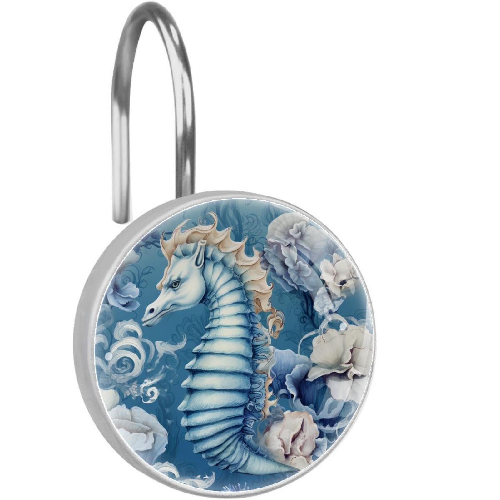 Ganchos de ducha de caballito de mar vintage para baños relajantes de estilo mediterráneo