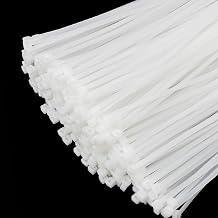 XINGO Pack of 1000 Cable Ties, White, 300 mm x 4.8 mm, 22.7 kg Tensile Strength, UV-Resistant, Self-Locking Cable Ties for Indoor and Outdoor Use
