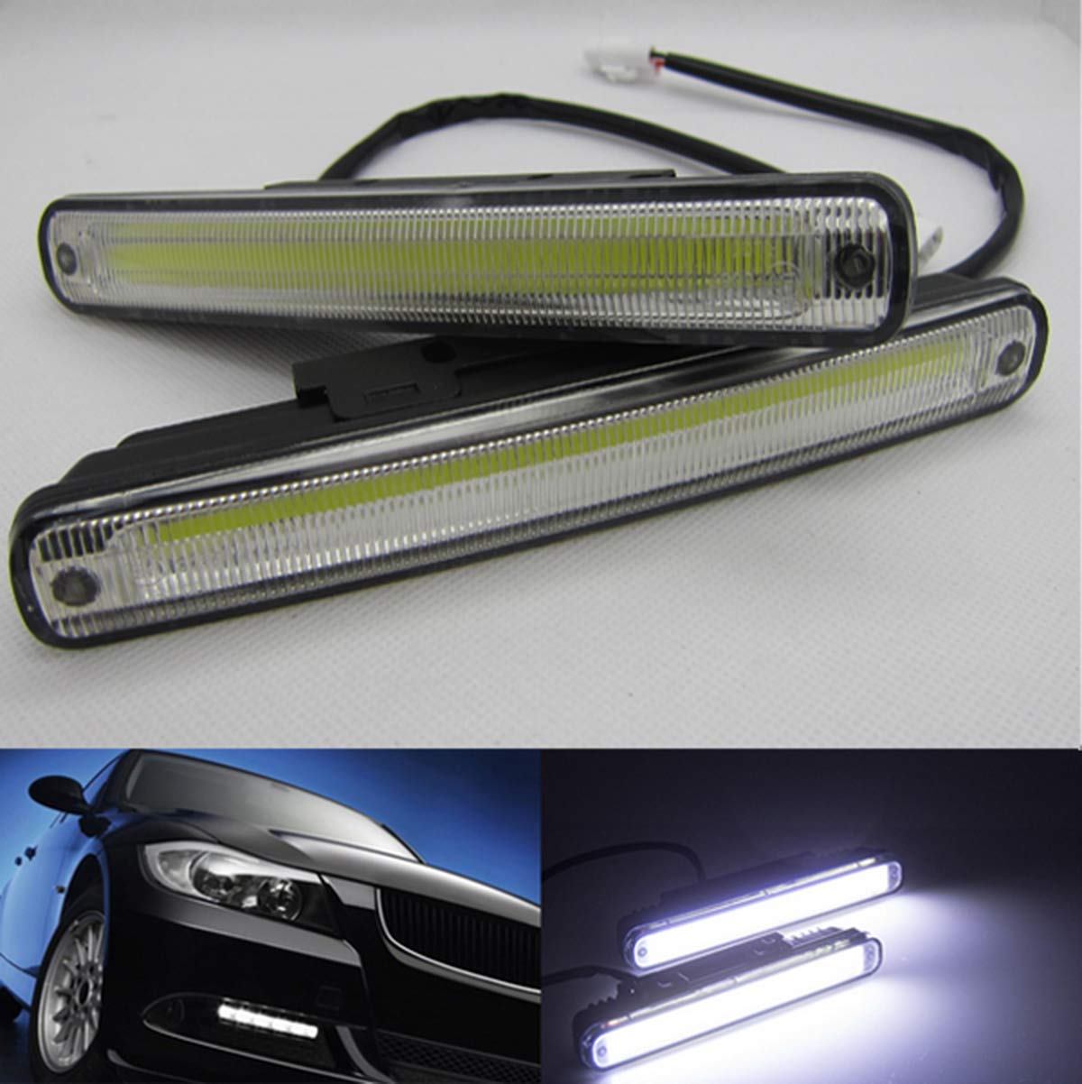 Feux diurnes, COB LED lumineuse DRL, blanc 6000K, 12V DC, 12W, CE