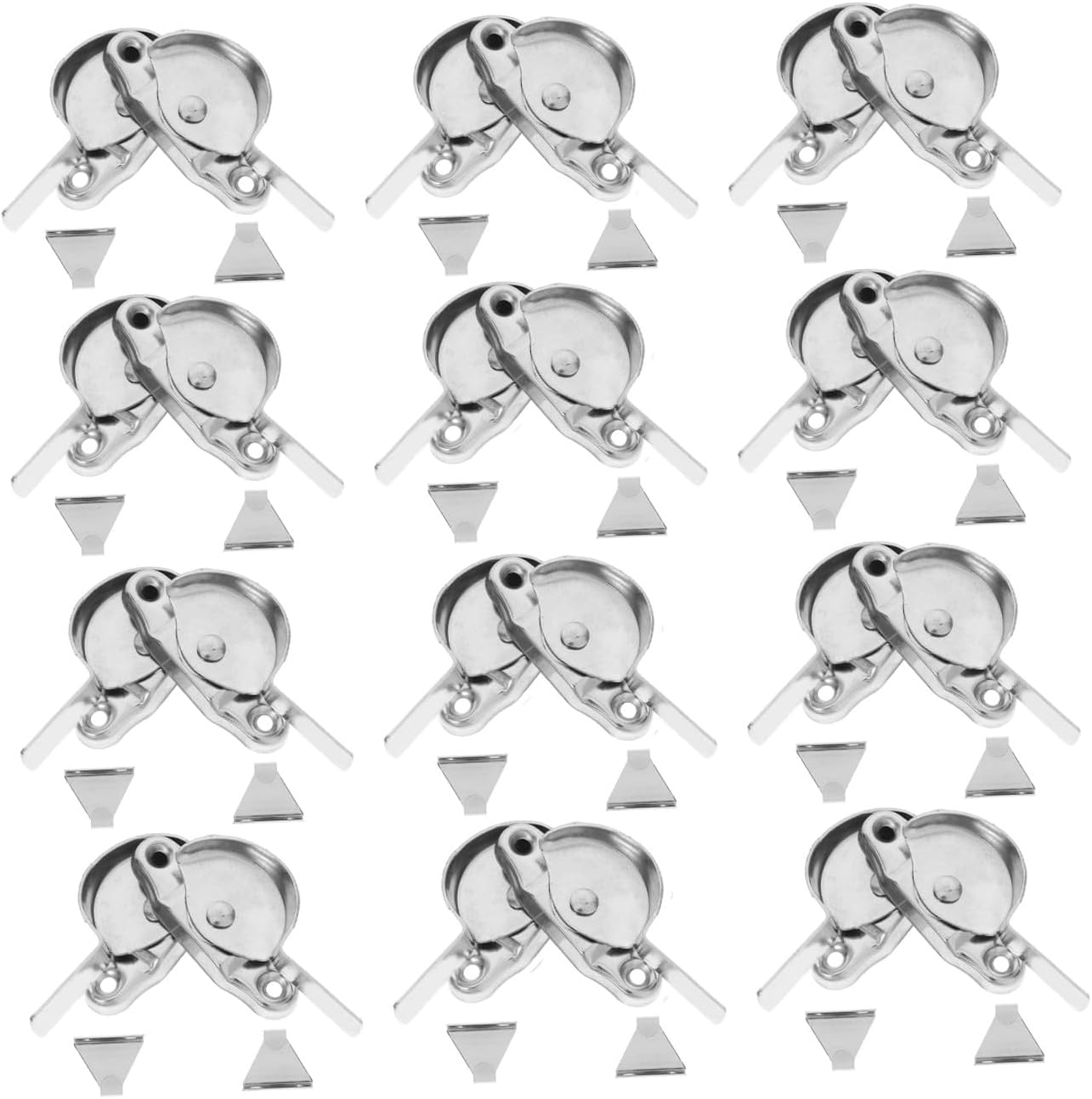 Homoyoyo 12sets Window Lock Stainless Steel Crescent Locks for Home Security Easy to Install and Safe