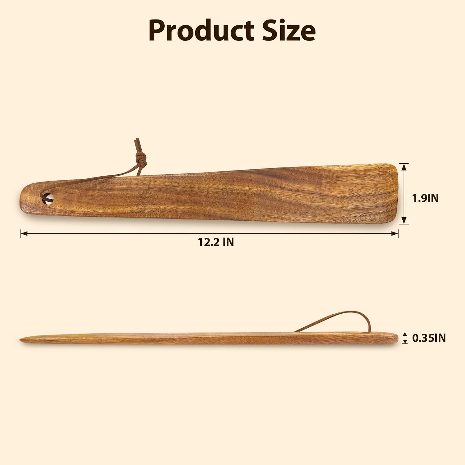 HOTTOR Wooden Spatula Set, 2 Pack Teak Spatulas for Cooking & Cast Iron