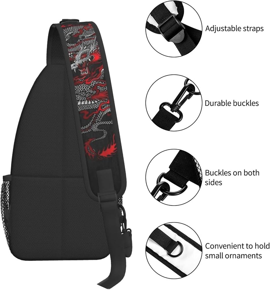Amazon.com | ASYG Dragon Pattern Sling Bag Crossbody Chest  display picture 1