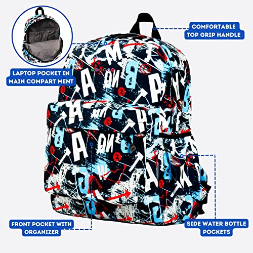 Image of J World Oz High School Backpack for Kids. Cute Laptop Bookbag for Girls Boys, Graffiti