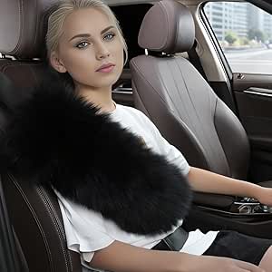 Seat Belt Cover OGLAND Authentic Sheepskin Car Seat Belt Pad,2
