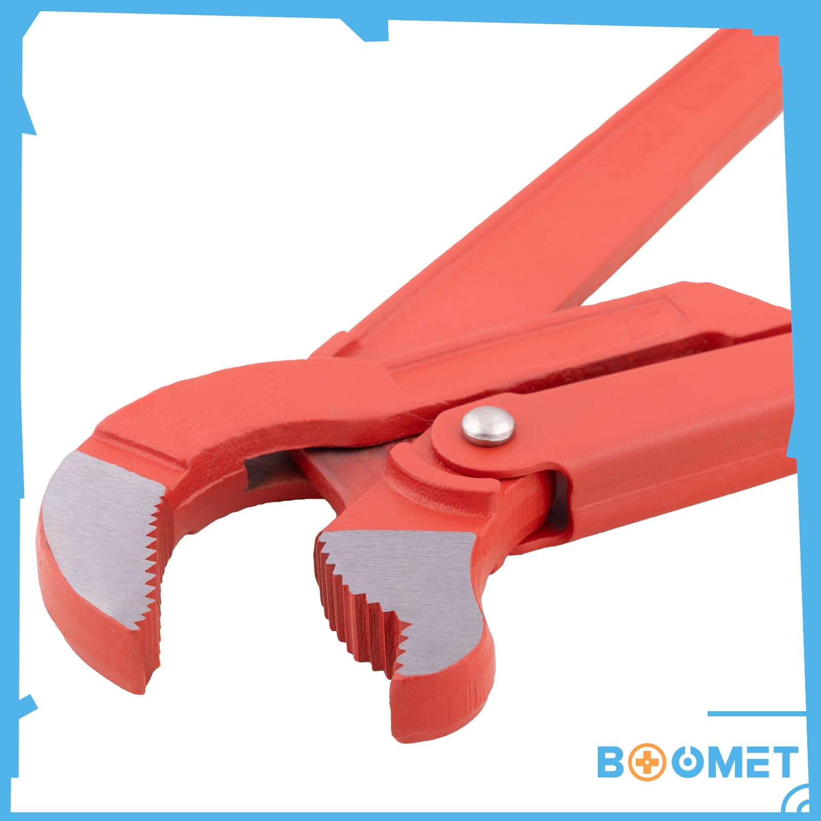 Rohrzange 3er Set S-Maul + Gerade · S 1 Zoll, 1,5 Zoll, 2 Zoll · Eckrohrzange · Set und Einzeln · 45 Grad abgewinkelte Wasserpumpenzange · Zangenschlüssel Wasserrohrzange Armaturenzange gross