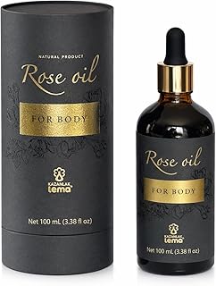 Lema Rose Body Oil – Hydrating Body Oil with Pure Bulgarian Rosa Damascena Oil (Rose Otto), Argan & Jojoba Oils – Moisturizing Skin Oil for Dry Skin, Silky Finish – 100 mL (3.38 Fl Oz)