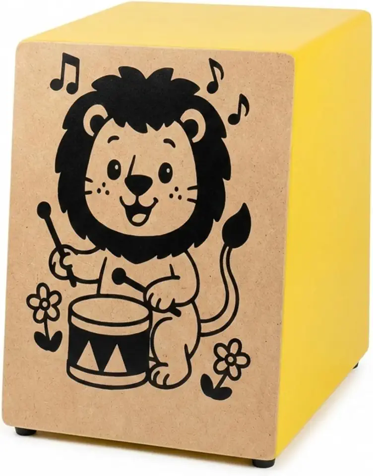 Zaidan’s Cajon Infantil Inclinado com Esteira 12 Fios – MDF, Tampo em Compensado, 31×24×25 cm, 2,1 kg – Fabricação Nacional – Cores Vermelho/Azul/Amarelo (Amarelo)