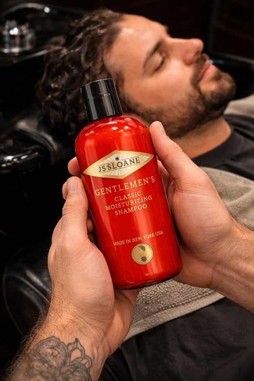 JS Sloane Moisturizing Shampoo for Men Hydrating Formula for Dry Hair Strengthening with Vegetable Protein Premium Daily Grooming Shampoo (8 oz)