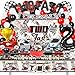 Two Fast Birthday Decorations for Boys, 153 Pcs Race Car Birthday Party Supplies - Backdrop, Cupcake Toppers, Cupcakes Wrappers, Tablecloth, Flags, Centerpiece, Highchair Nanner, Crown and Poster