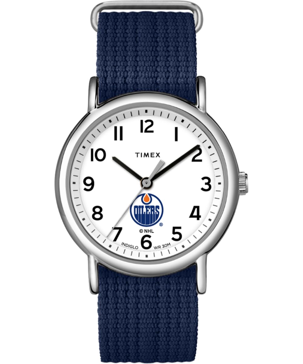 Timex Unisex Weekender 38mm Watch - Edmonton Oilers with Slip-Thru Single Layer Strap