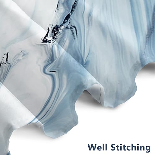 Miniatura 2 de AWERT Cortina de ducha de mármol azul, impermeable para decoración de baño, impresa lavable con ganchos, 72 x 72 pulgadas