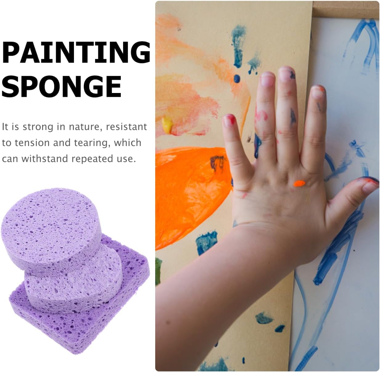 3Pcs Art Painting Sponges Watercolor Sponge Set for Paintbrush Cleaning and Water Absorption Reusable Craft Sponges for Artists and Watercolor Projects