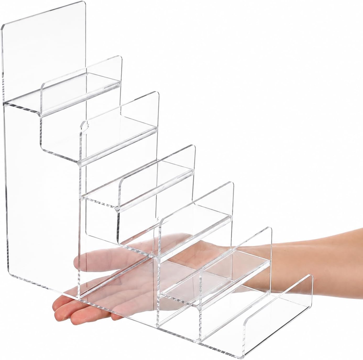 Acrylic Wallet Display Stand 6-Tier, Clear Purse Organizer 2 Pack