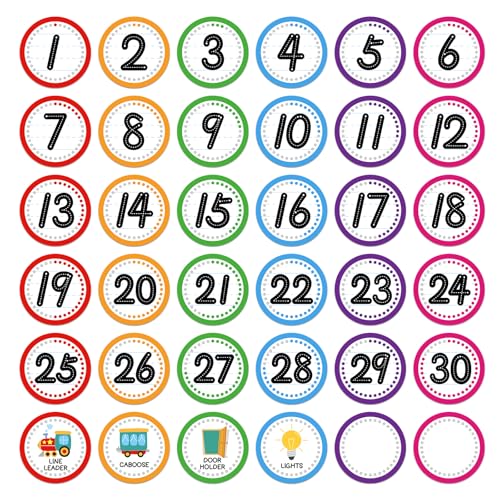 SICOHOME Line Up Spots for Classroom Floor Stickers - 36pcs Vinyl Line Up Dots 4" Removable Number Stickers for Classroom Decorations Kindergarten Preschool Back to School Teacher Supplies