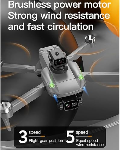 Miniatura 3 de QIYHBVR Drone GPS plegable con cámara UHD 8K para adultos, cuadricóptero con motor sin escobillas, retorno automático, sígueme, vuelo circular,