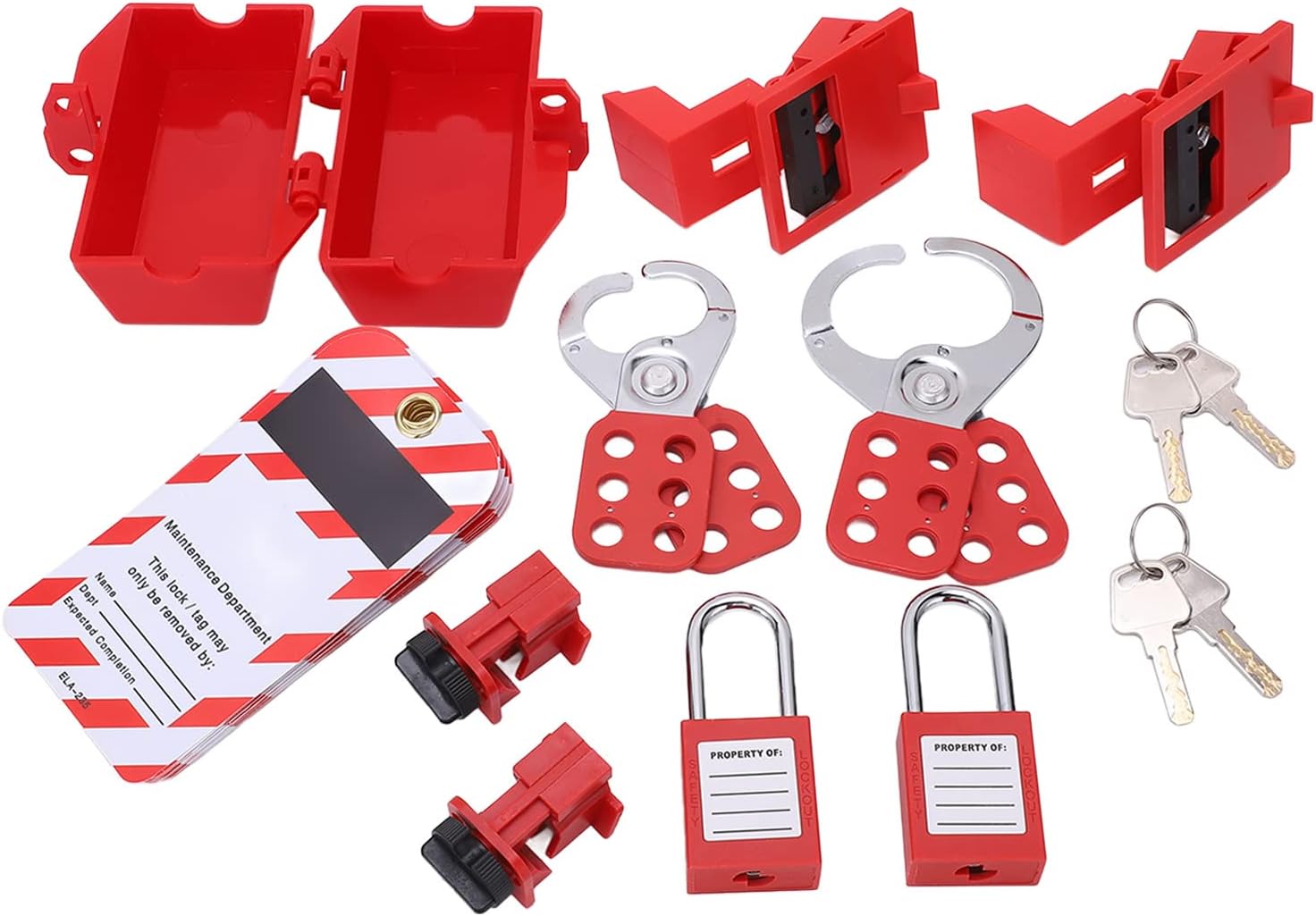 Electrical Lockout Tagout Kit – Complete Safety Set with Circuit Breaker Locks, Padlocks, Tags & Easy-Carry Storage, for Industrial & Chemical Use