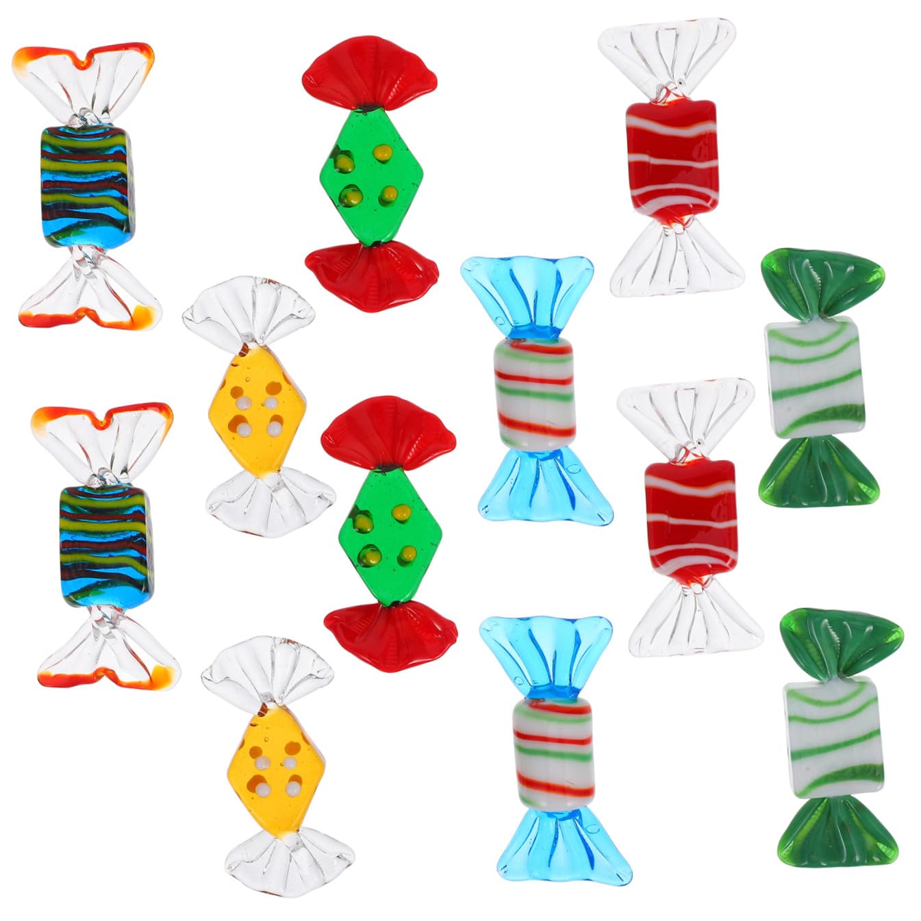 Bonbons en verre Operitacx de 12 pièces colorées pour décoration de fête et vitrine chic