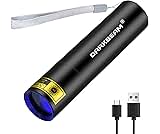 DARKBEAM UV 365nm Taschenlampe Schwarzlicht Aufladbar USB, Mini Ultraviolett LED Licht Woodsche Lampe, Schwarzlichttaschenlampen Blacklight für Flecken, Heimtierurindetektoren, Harzaushärtung, V4