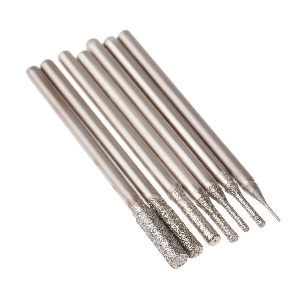 8 Punze Diamantate Per Smerigliatrice - Testa Cilindrica, 2,35mm, Per Intaglio E Lucidatura - Foto 5
