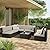 VITESSE Patio Furniture Sets All Weather Outdoor Sectional Sofa Manual Weaving Wicker Rattan Patio Conversation Set with Cushion and Glass Table (7 Pieces, Beige)