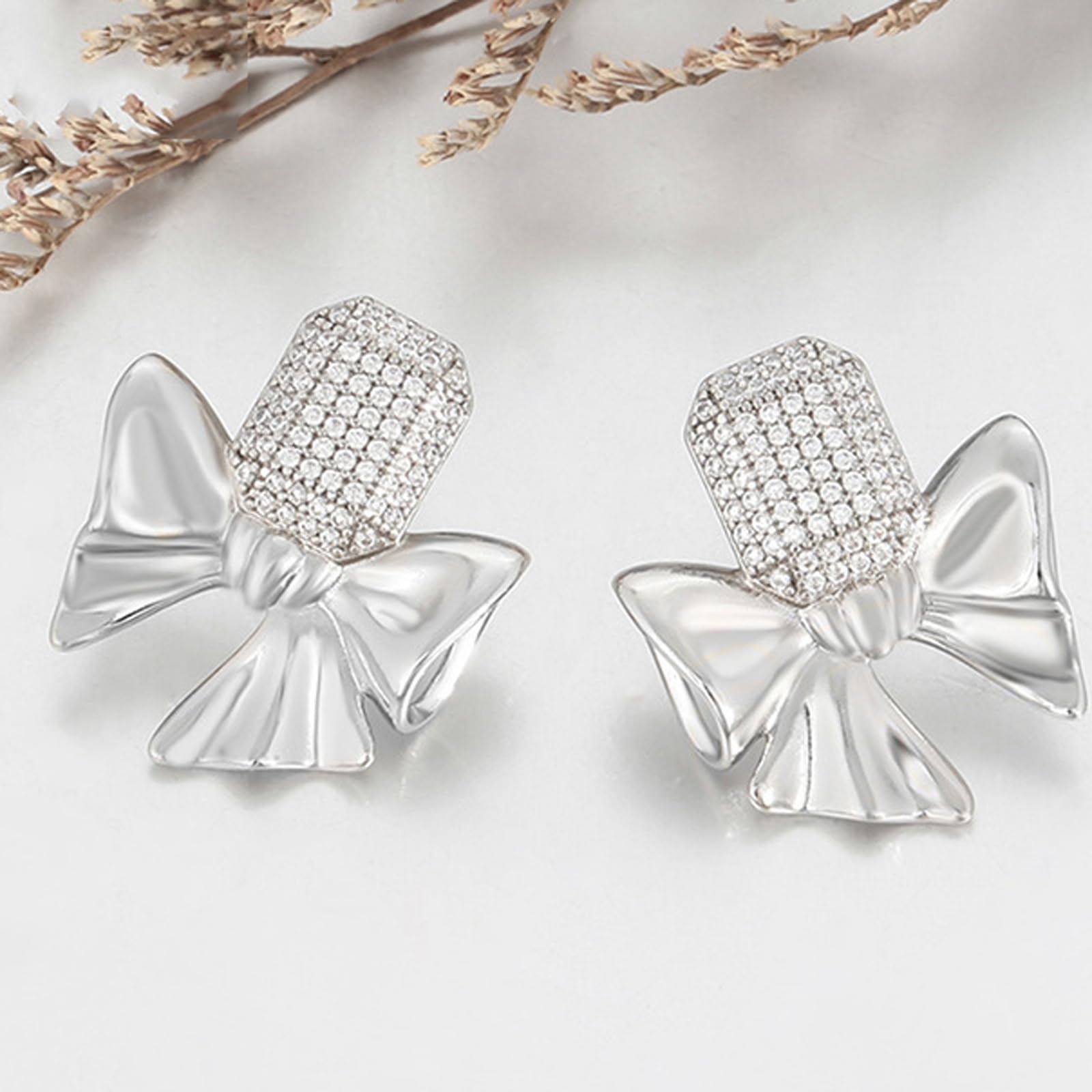 Pendientes de oro blanco/platino 950 para mujer