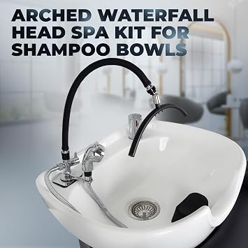Buy-Rite Arched Waterfall Head Spa Kit with Sprayer for Shampoo Bowls