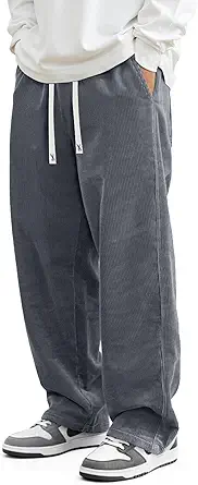 JMIERR Men's Corduroy Wide Leg Baggy Sweatpants