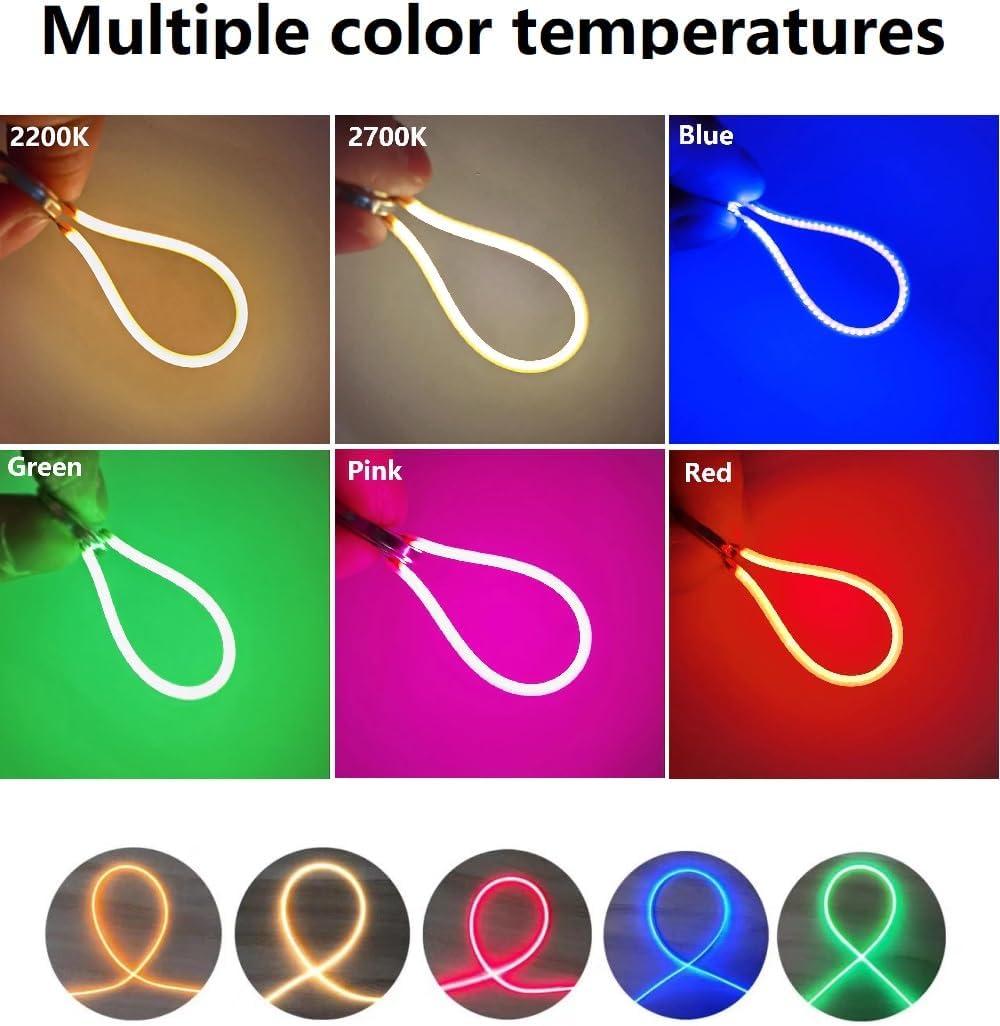 Flexible Led Filament 6Pcs Led 3V 185Mm 145Mm 95Mm 60Mm Blue Red Green Edison Bulb Parts Bendable Led Flexible Filament Accessories Light Source Accessories,Pink,450Mm - 6 Pieces