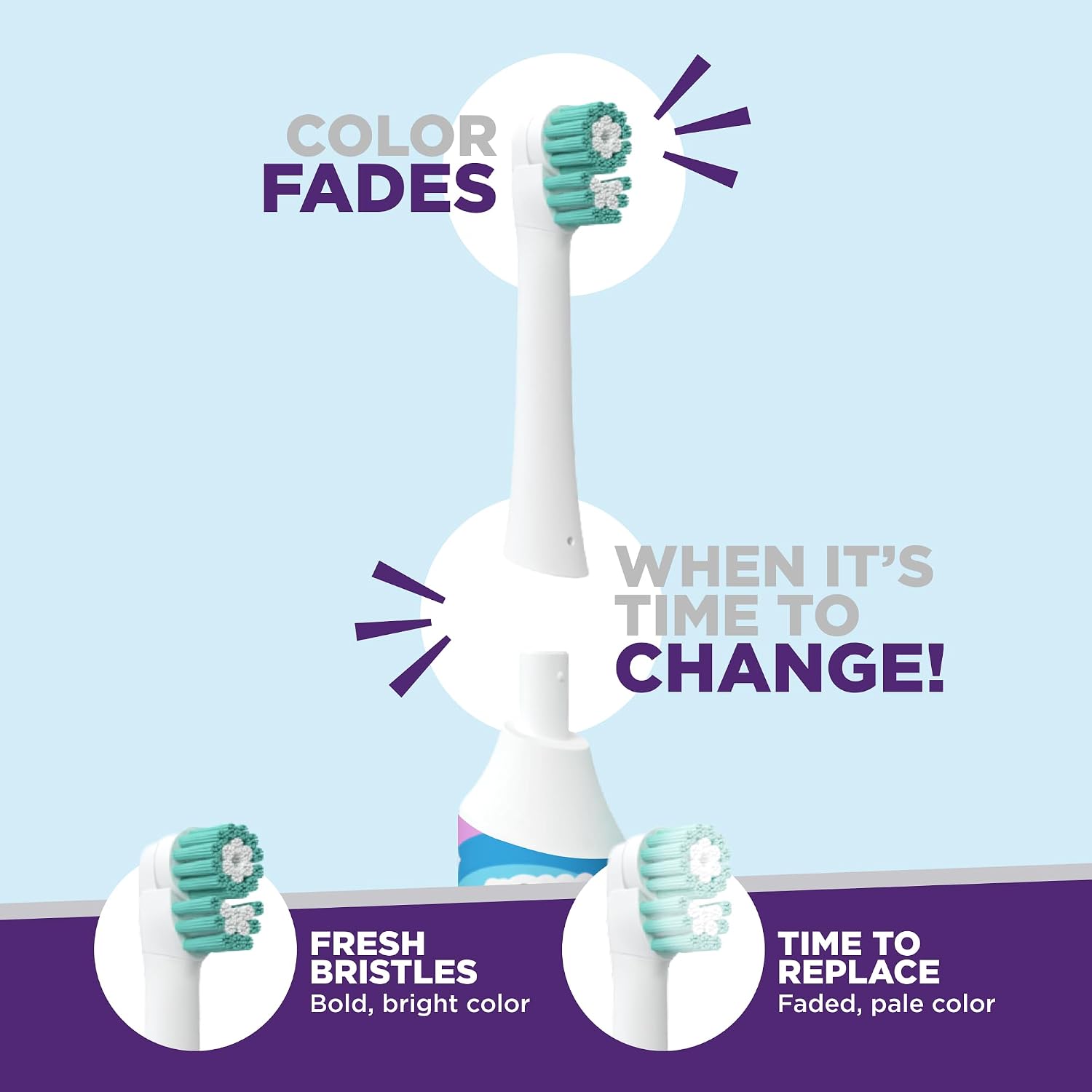 Care Bears, Dual Action Kids Electric Toothbrush, Girls Ages 3 & Up image 5