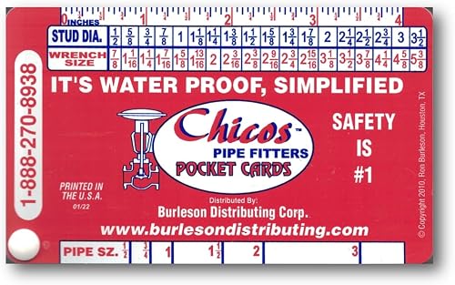 CHICO'S PIPE FITTER'S POCKET CARDS