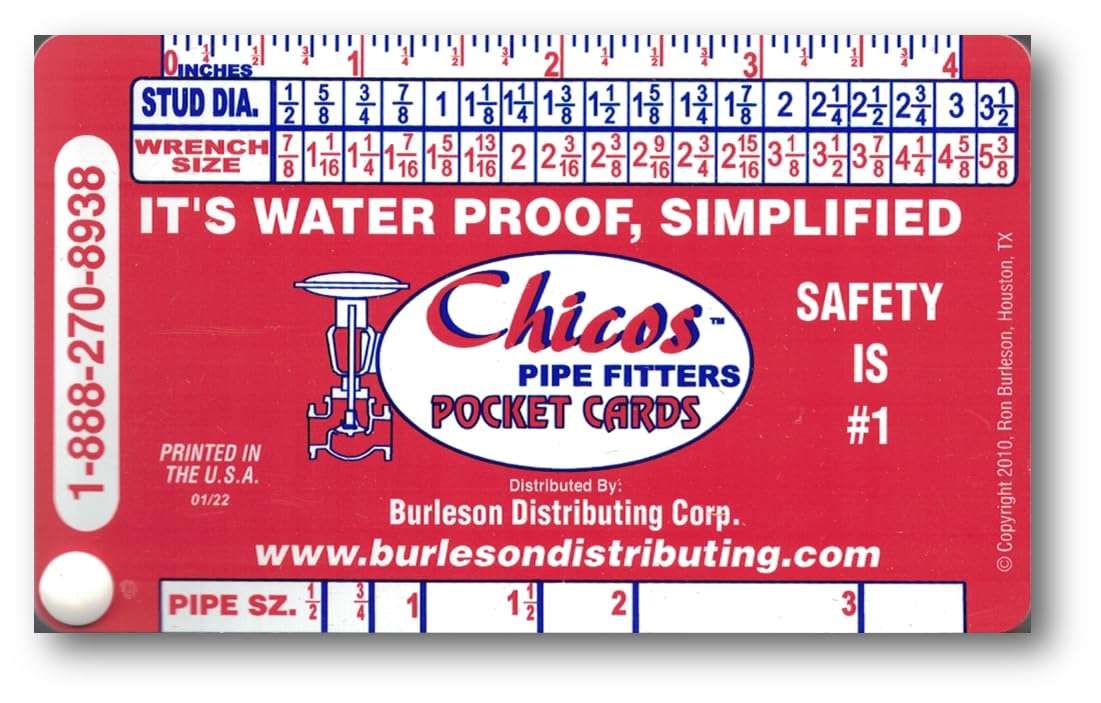 CHICO'S PIPE FITTER'S POCKET CARDS
