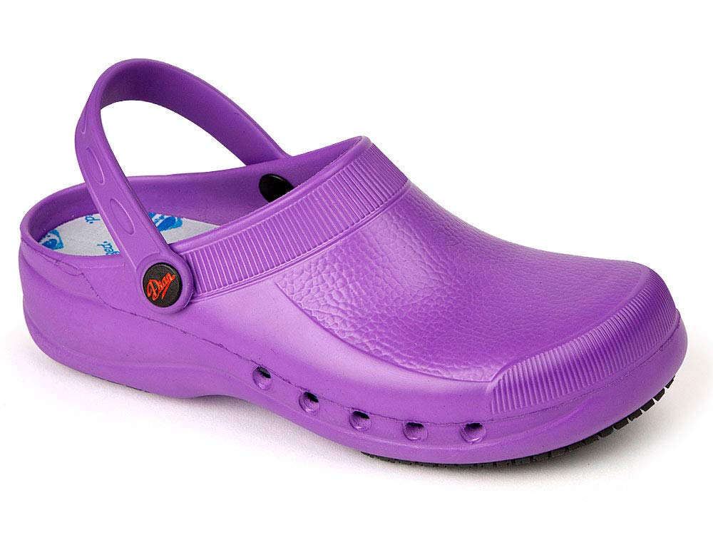 DIAN Zueco Antibacteriano EVA-Plus Violeta Talla 37, con celdillas Antideslizantes en la Suela, anatómico y Antideslizante. Apto para Lavado en Lavadora hasta 40º.
