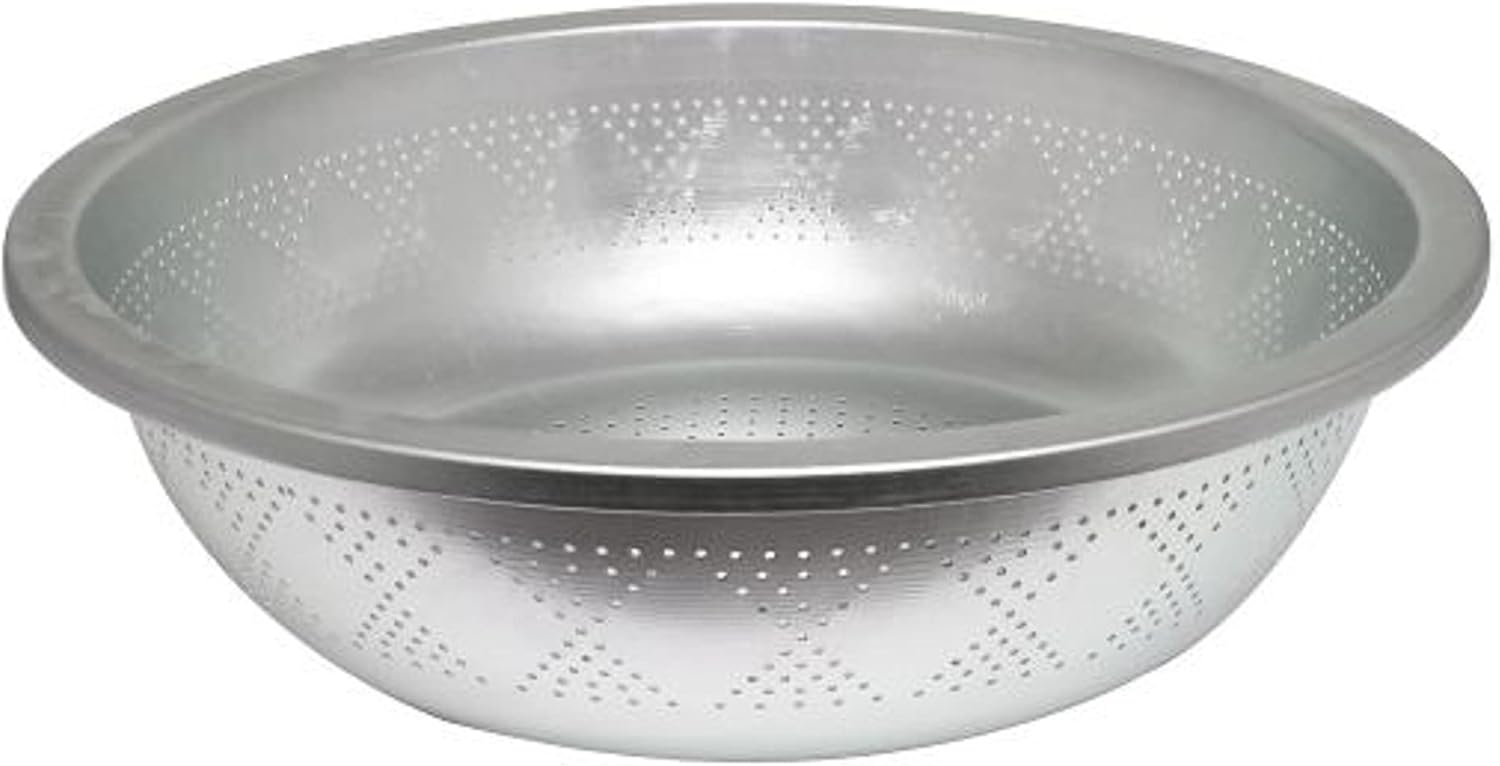 TrueCraftware- 22 qt. Aluminum Colander 15-3/4" x 1-1/2" with tapered edge- Kitchen Strainer Sieve Wash Vegetables and Fruits Spaghetti Noodles Salads Drain Cooked Pasta Home Kitchen Essential