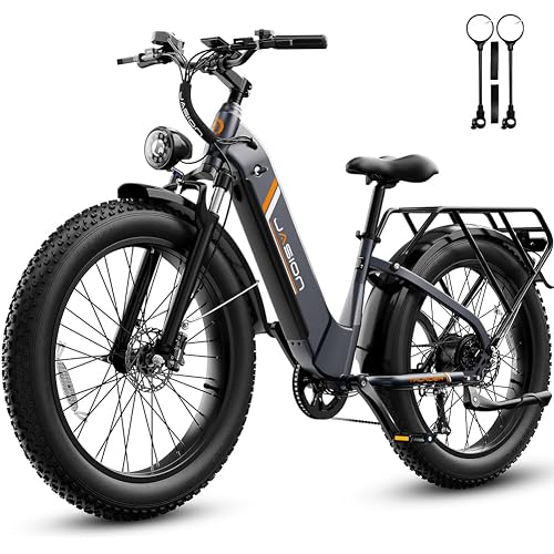 Jasion Thunder Electric Bike,1800W Peak Ebikes for Adults,26''Fat Tire Best Ebike for Men,80 Miles with 864Wh Battery,30+MPH Max Speed Bicycles,400LB Capacity,Certified by UL2849