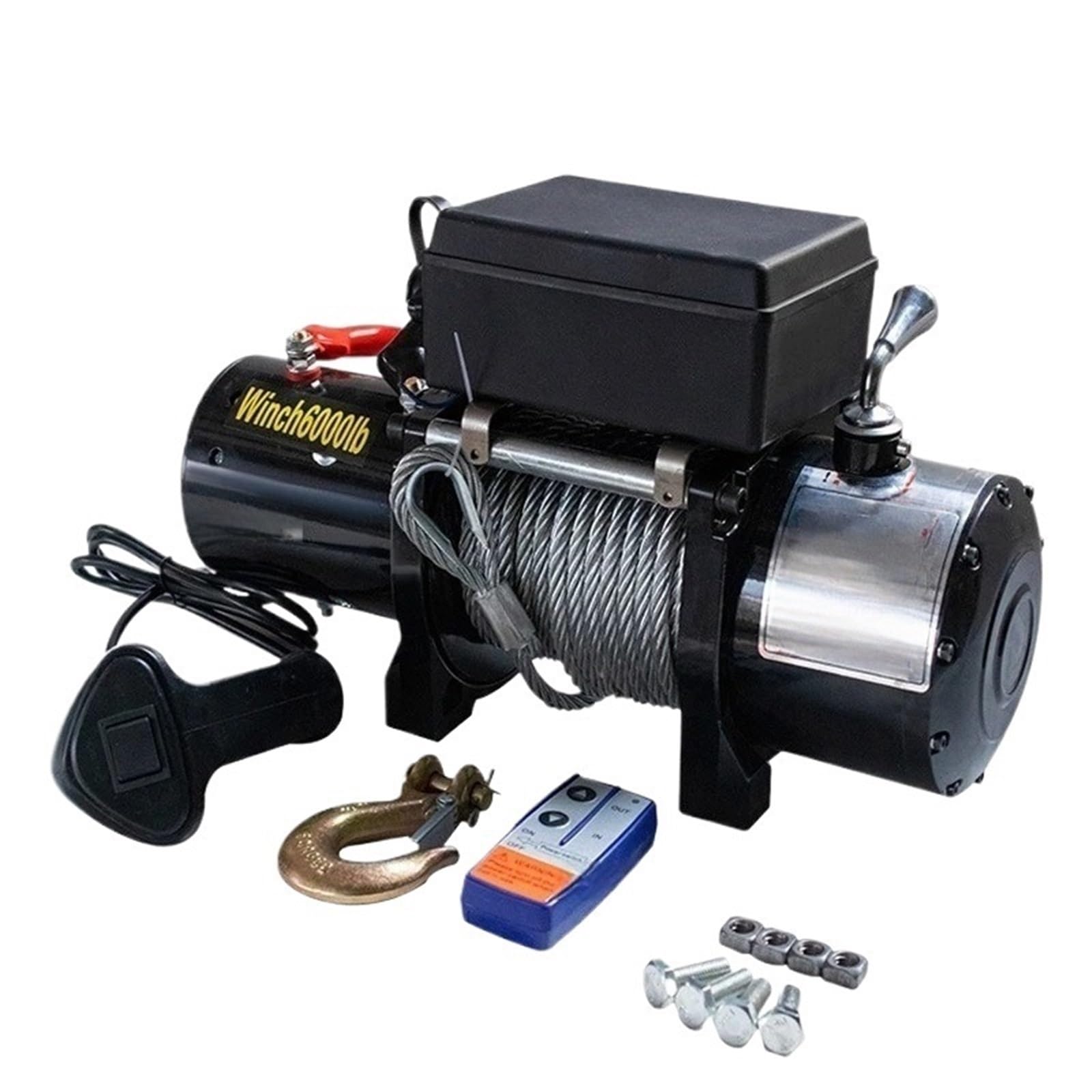 Paranco a Leva Elettrico Verricelli Per Auto Fuoristrada Verricello Elettrico Per Trazione Montato Su Veicolo 12v Di Sollevamento Per Paranco Industriale(12V-12000LBS-B)