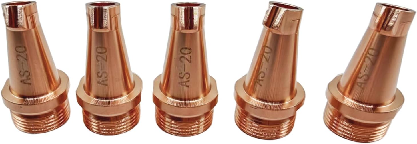 M16 Welding Nozzle 5 Pack Laser Cutting Nozzle, 35mm Height Copper Replacement Parts, Fit forLaser Welding Machine Wire Feeding Handheld Laser Welder Torch