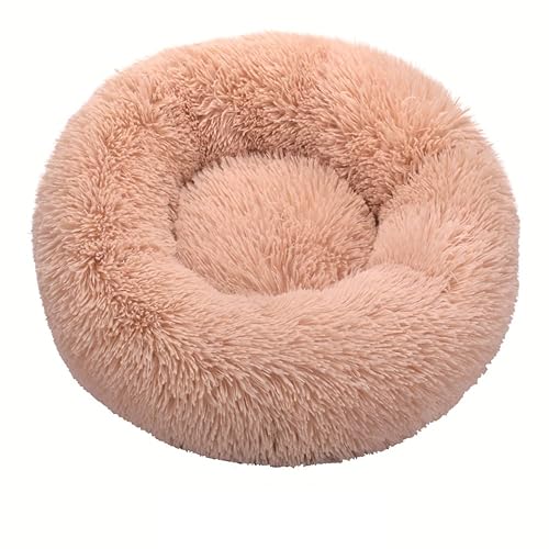 Lukery Cama de Perro de Felpa Suave y cálida Donut Cama para Redonda Gato Lavable a máquina Cama para Dormir…