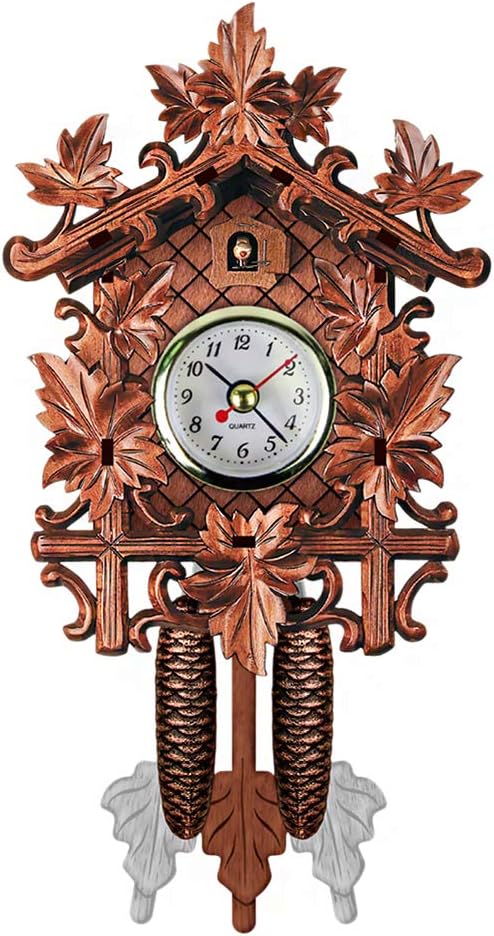 Cuckoo Wall Clock Bird Alarm Clock Wood Hanging Clock Time for Home Restaurant Unicorn Decoration Art Vintage Swing Living Room,A