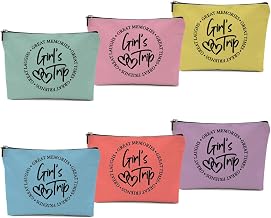 6 Pcs Girls Trip Gifts Favors, Girls Weekend Gifts Makeup Bag, Bestie Gifts Weekend Bag Travel Gifts Vacation Cosmetic Bag, Friendship Gifts for Women Friend, Graduation Wedding Gifts Toiletry Bag