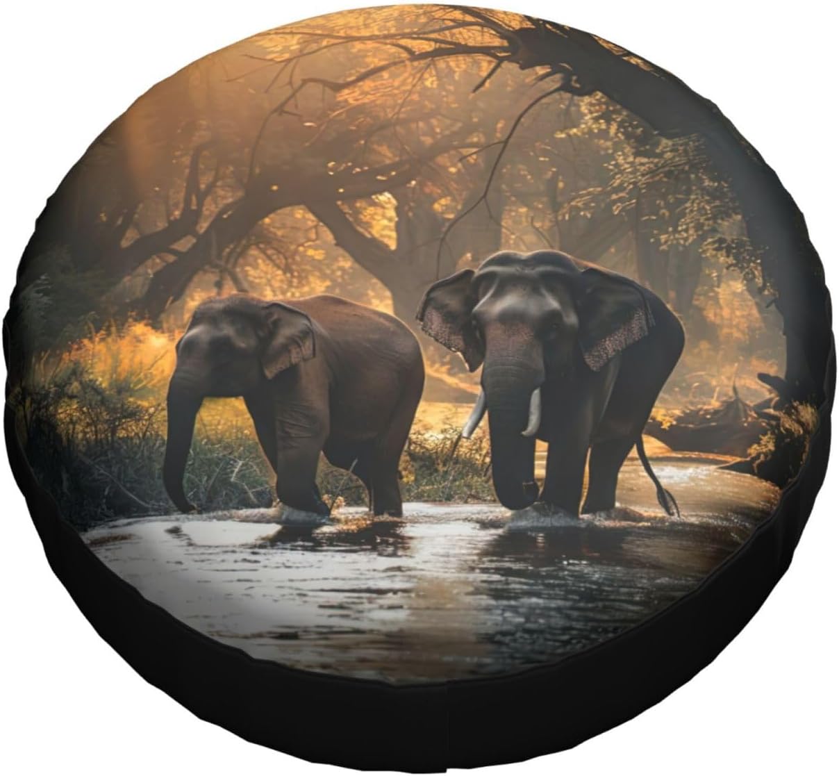 Nature Elephants Print Tire Cover Universal Spare Wheel for Trailer Rv SUV Truck Camper Travel Accessories