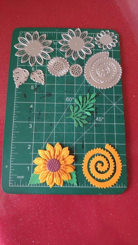 3Dサンフローメタルカッティングダイ、DIYスクラップブックフォトアルバム装飾用のカットステンシル、カードメイキングデコレーションペ